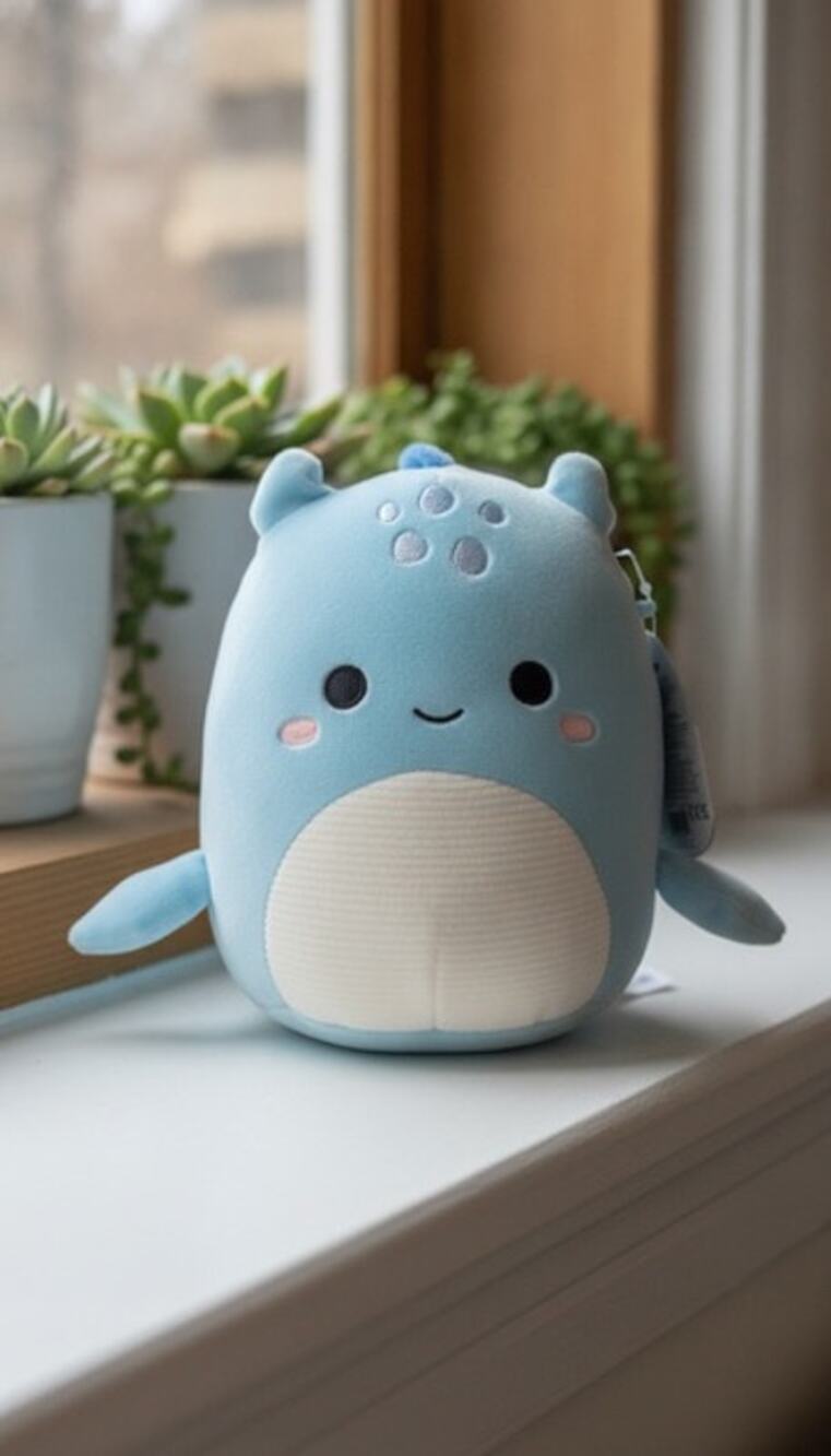 NWT Squishmallows Lune Loch Ness Monster‎ Plush Blue 7 in